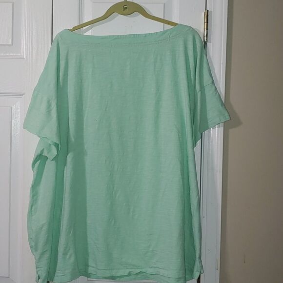 Kim Rogers Curvy mint green tshirt with pink pineapple  Sz 3X - Picture 4 of 4